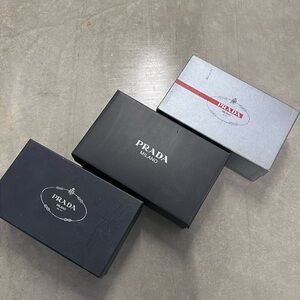 Prada Boxes Set - Black/Silver/Red Logos